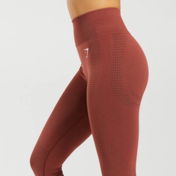 Gymshark Vital Seamless 2.0 Leggings Brick Red Marl - Picture 1 of 5